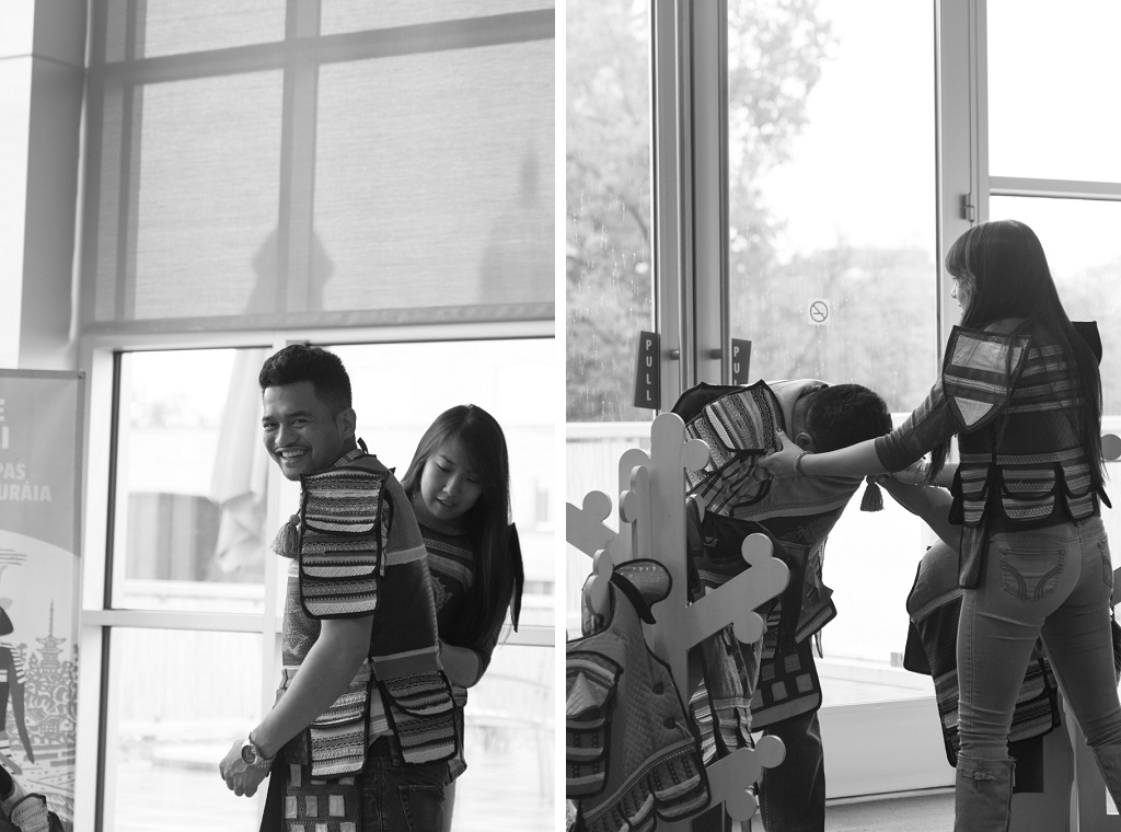 Silly candid engagement photos in black and white