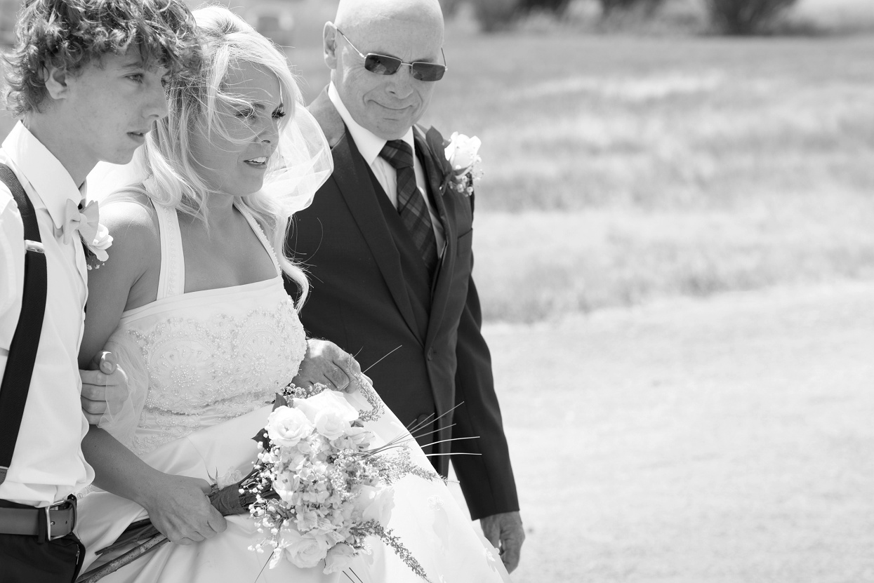 Bride waiting to walk down the aisle, nervous bride, walked down aisle by son