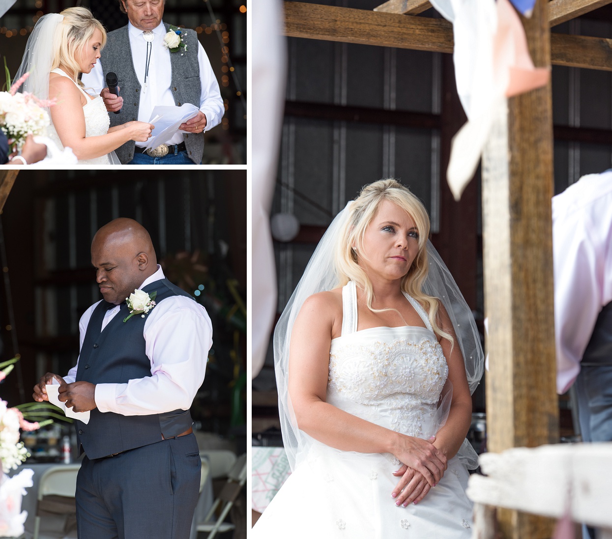 Bride delivering her vows, Colorado wedding photography