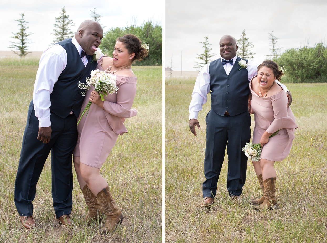 Silly dad and daughter photos at wedding