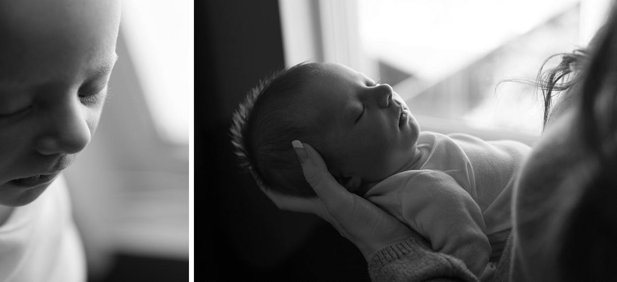 Baby fuzzy head, artistic newborn photos