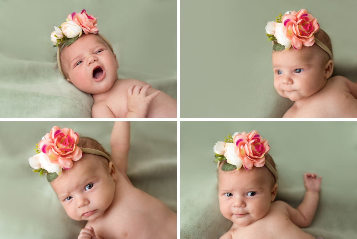 Newborn facial expressions, photography outtakes