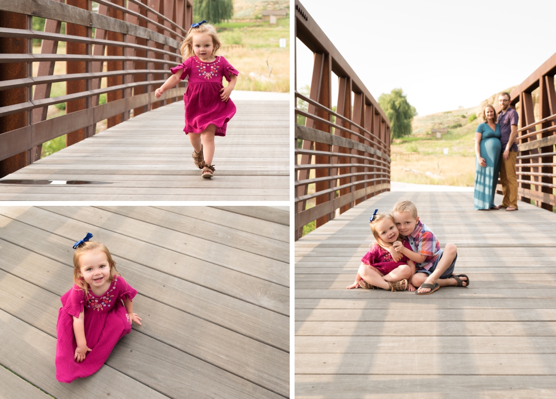 Family photography on bridge at Sandstone Ranch in Longmont Colorado