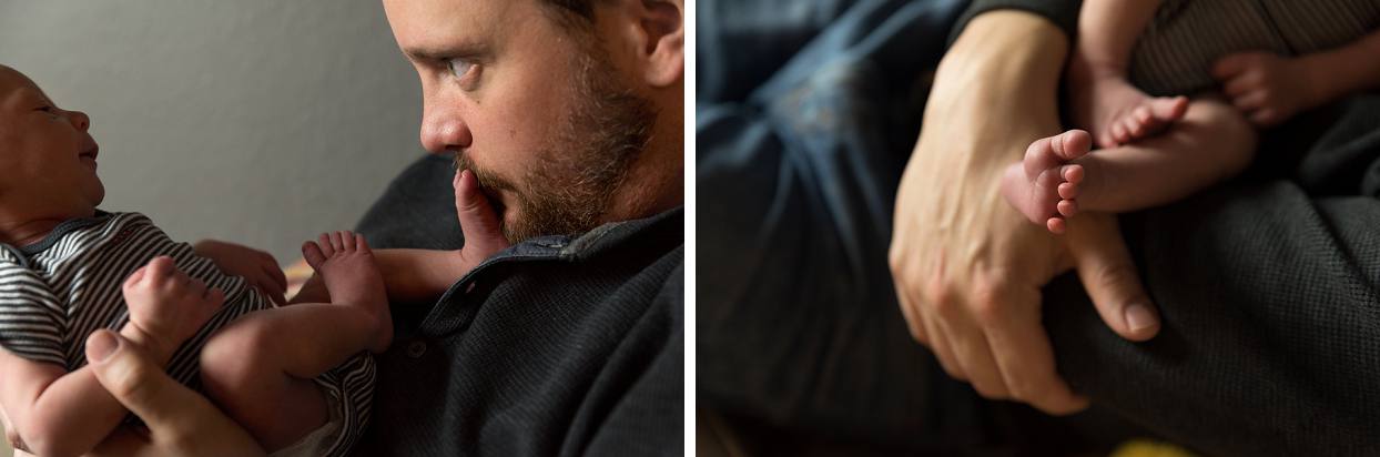Dad kissing baby's toes