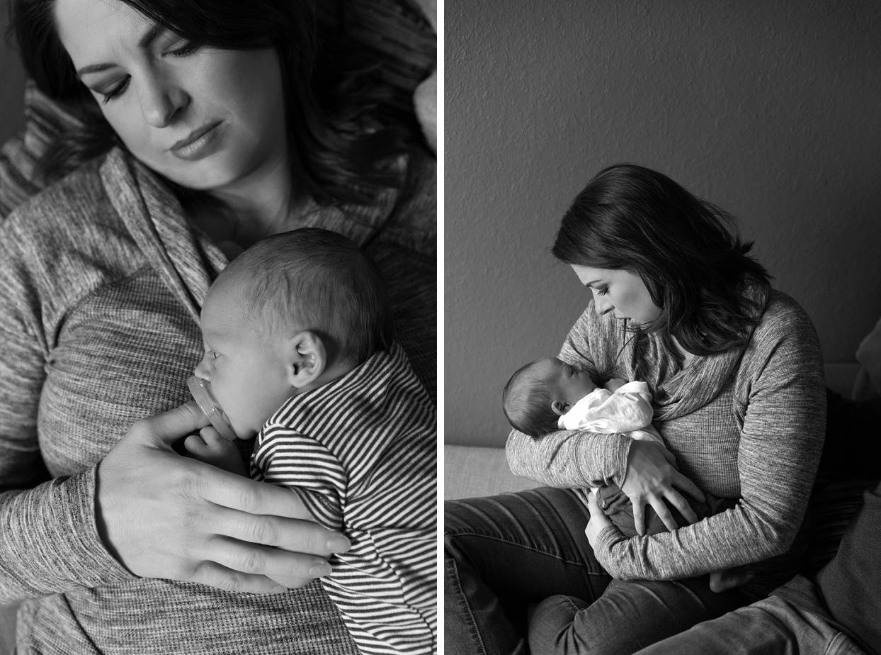 Mom and baby lifestyle newborn photography